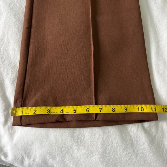 Because of Alice BOA NWT Wide Leg Suit Trouser Pants in Chocolate Brown Large - Picture 11 of 15